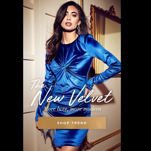 Stunning 😍 MARCIANO Limo Scene blue Velour Bodycon Dress (size small) - Picture 2 of 7